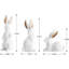 Figurines de lapin de Pâques, statues de lapin en résine blanche avec oreilles dorées pour le printemps, décorations de Pâques, centre de table, sculpture de lapins