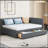 Full Size Linen Upholstered Daybed with 2 Storage Drawers, No Box Spring Needed, Ideal for Modern and Functional Living-1955329384