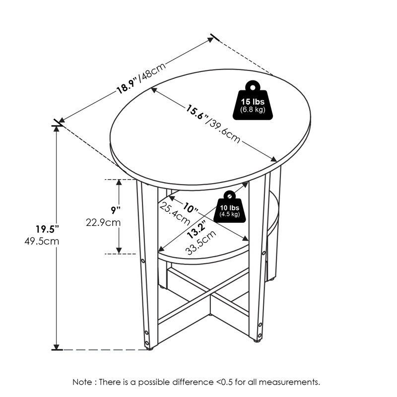 Table de bout avec rangement Lansing, Blanc