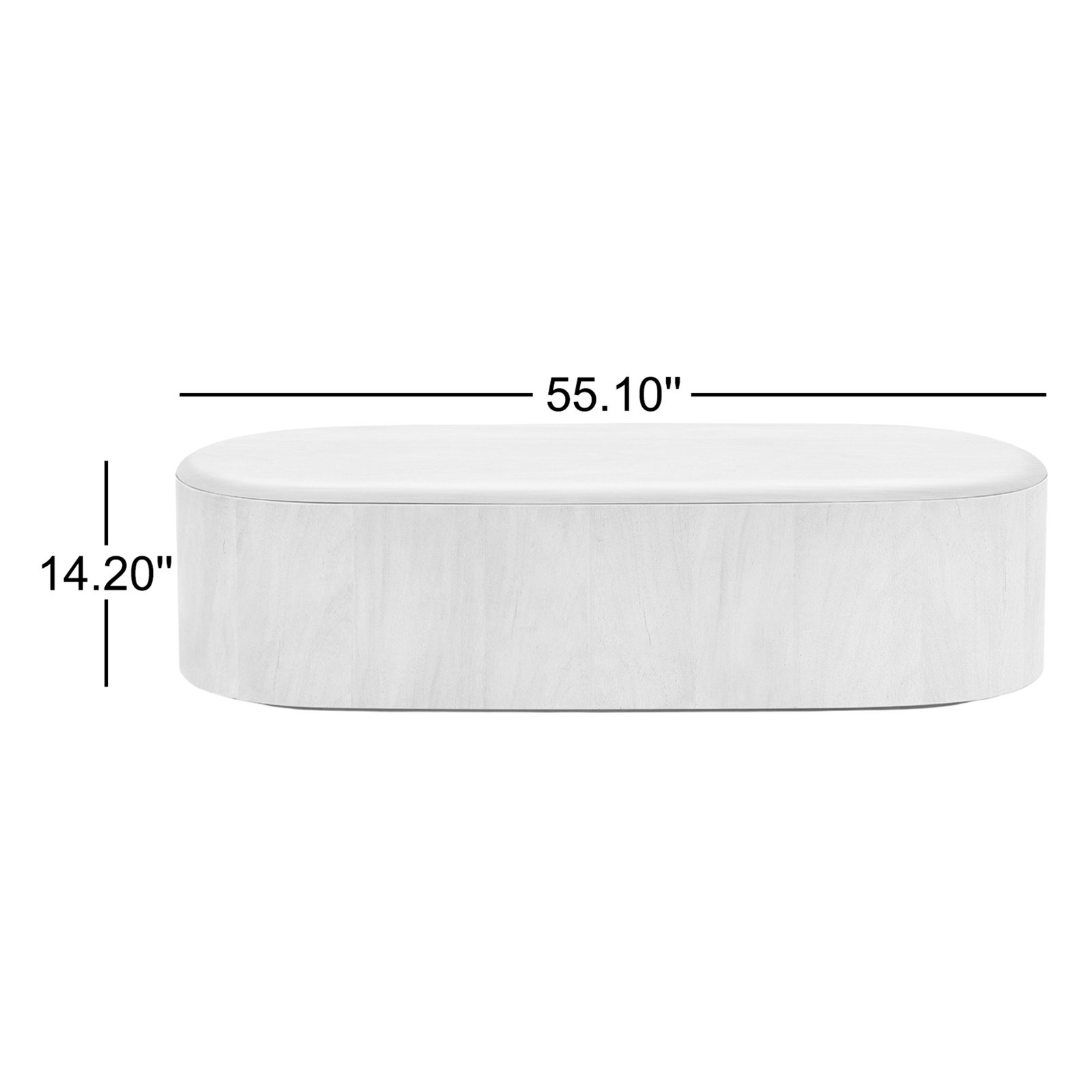 Kodie 55" Coffee Table, Bleached