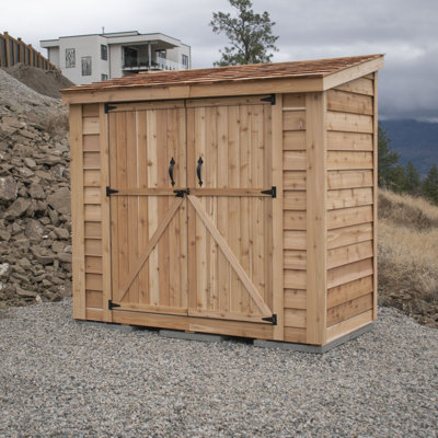 8 ft. W x 4 ft. D Double Door Cedar Wood Storage Shed