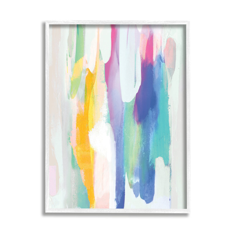 Allure Rainbow Tones - peinture sur toile, Giclée encadrée blanc bord de mer, H 20 po x l 16 po x 1,5 po