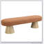 Banc de salle à manger rembourré polyvalent avec pieds en bois robustes, orange 64 L, capacité de 300 LBS pour des utilisations multiples-2041657102