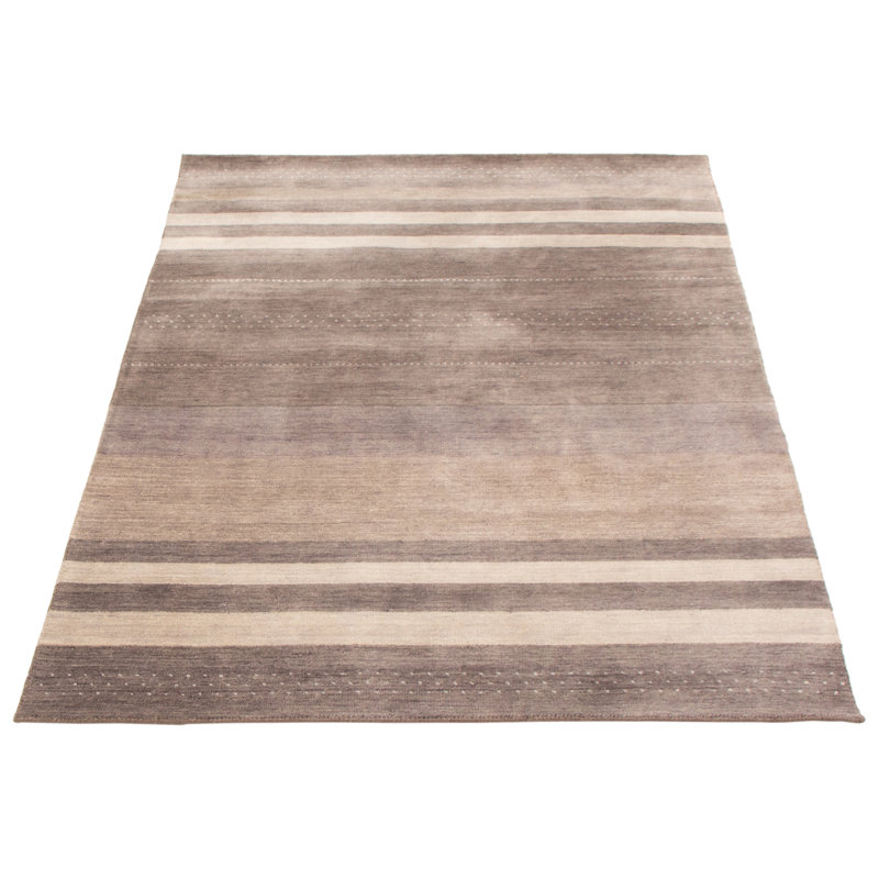 Tapis gris foncé en laine noué à la main Franzpeter