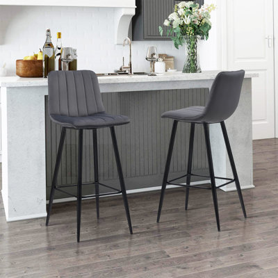 Ahmara Upholstered Counter Stool with Metal Frame