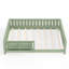 Structure de lit grand format avec bibliothèque intégrée, barrière de sécurité, tête de lit avec rangement, mobilier de chambre à coucher, vert-129678559