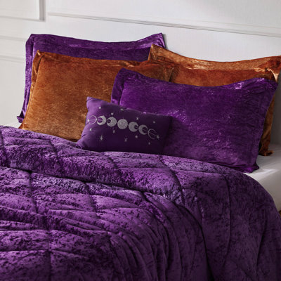Ensemble d'édredon en velours écrasé Felicia avec coussin décoratif