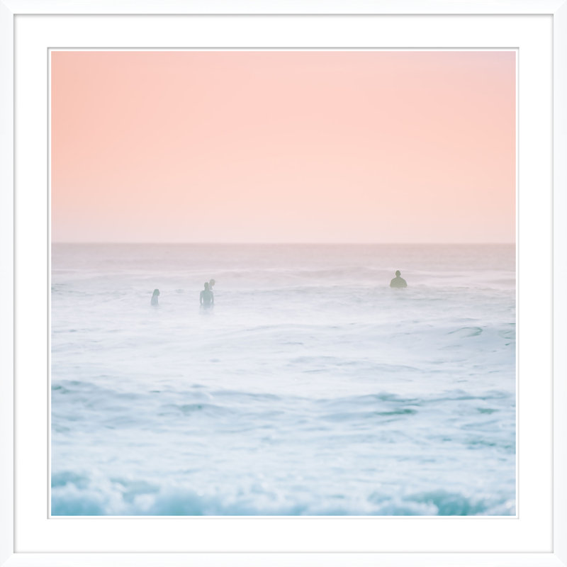 Pink And Blue Beach Sunset Giclee Print, 41.5" H x 41.5" W x 1.75" D