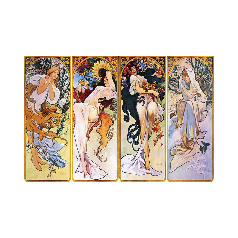 The Four Seasons (1895) by Alphonse Mucha - Wrapped Canvas Gallery-Wrapped Canvas Giclée, 66.04 cm H x 45.72 cm W x 1.91 cm D