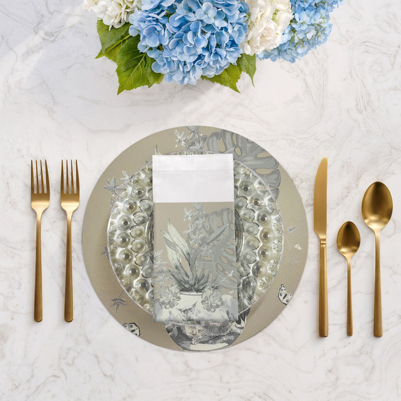 Monkey Large Jungle Cotton Sateen Dinner Napkins, Greenwhich