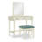 Simen Wood Three Drawer Mirror Stand Vanity with Stool