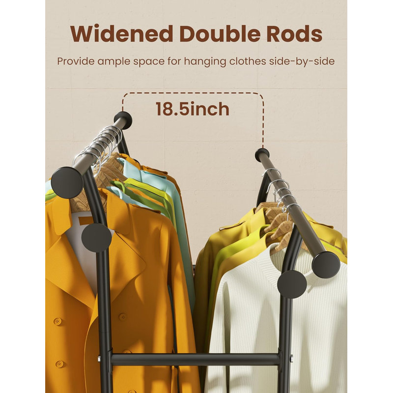 Portemanteaux double, portemanteau roulant sur roulettes