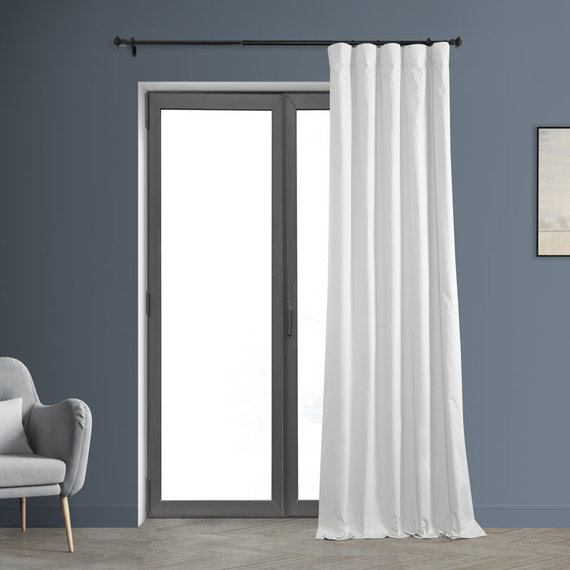 Bryce Whisper Calm 100%  Cotton Twill Max Blackout Curtains for Bedroom-Living Room  Single Panel, 50" W x 96" L, White