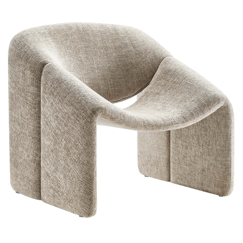 Modway Vivi Upholstered Lounge Chair, Khaki 