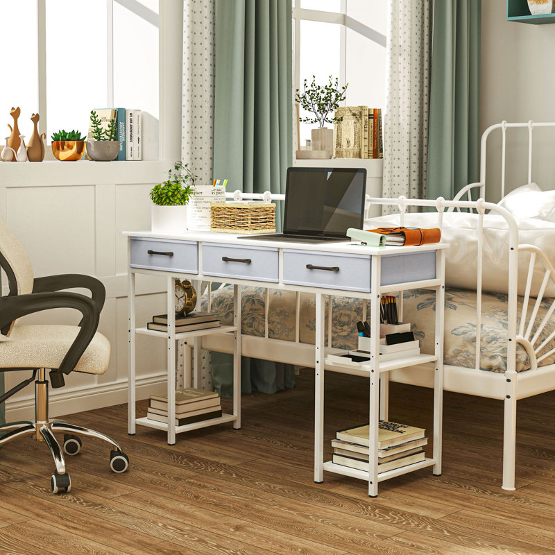 Steel Writing Desk, White