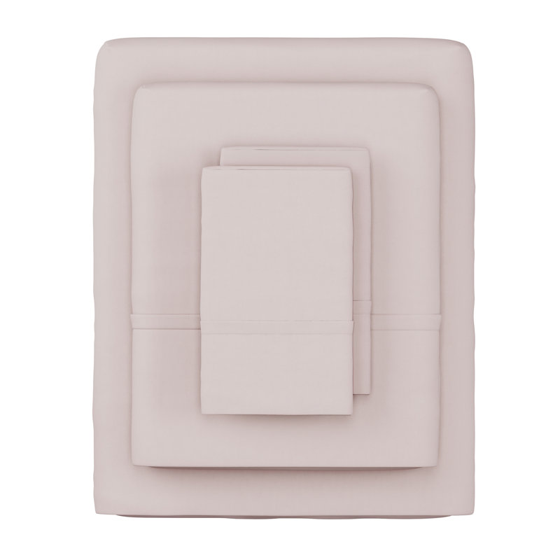 Bone Solid Full/Double Cotton Polyester Microfiber Sheet Set