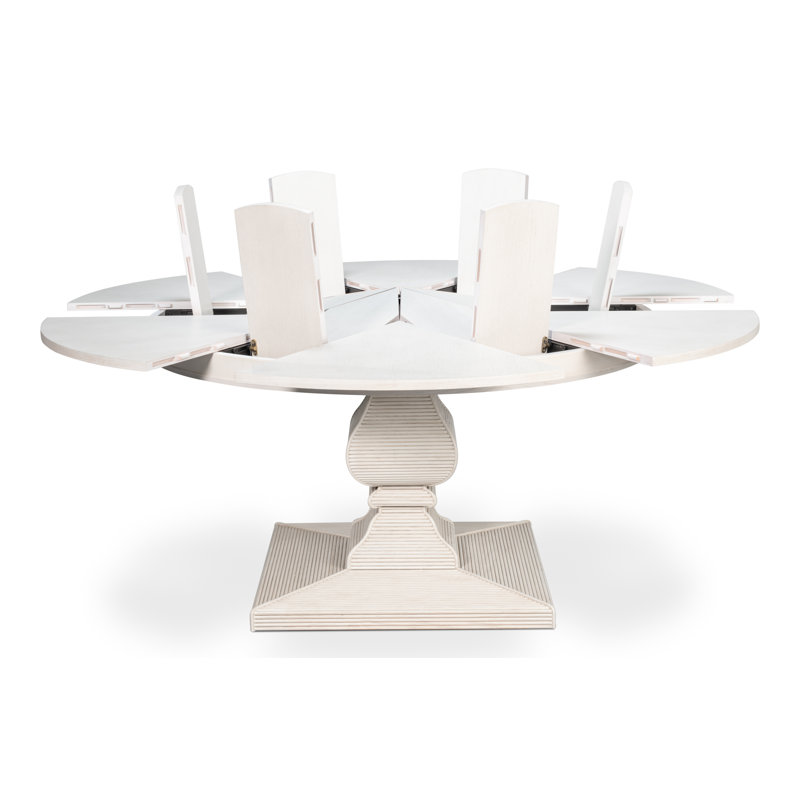 Kelso Equestrian Round Solid Wood Dining Table, 30"H x 55"L x 55"W, Working White