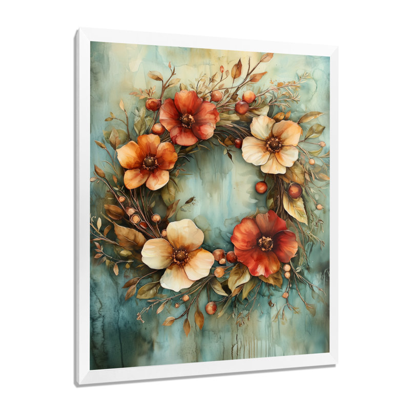 Garner - Floral Canvas Art Print, H 40 po x l 30 po, Reproduction encadrée sans passe-partout, Blanc