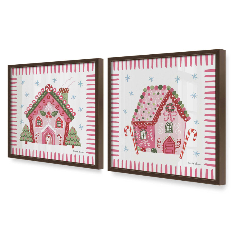 Ensemble de 2 estampes Ribboned Holiday, Brun Belvinder, 20 po x 20 po