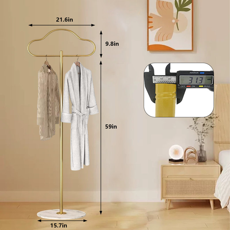 Coat Rack Freestanding With Marble Base