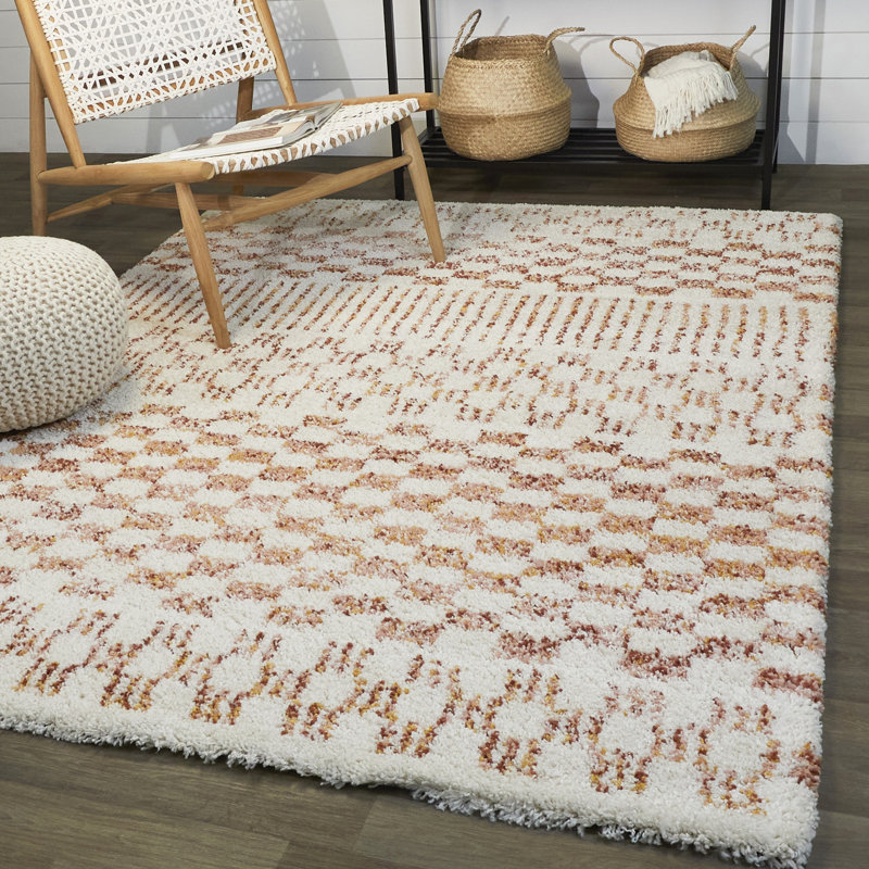 Dacono Geometric Shag Area Rug, Rectangle 120 x 170cm