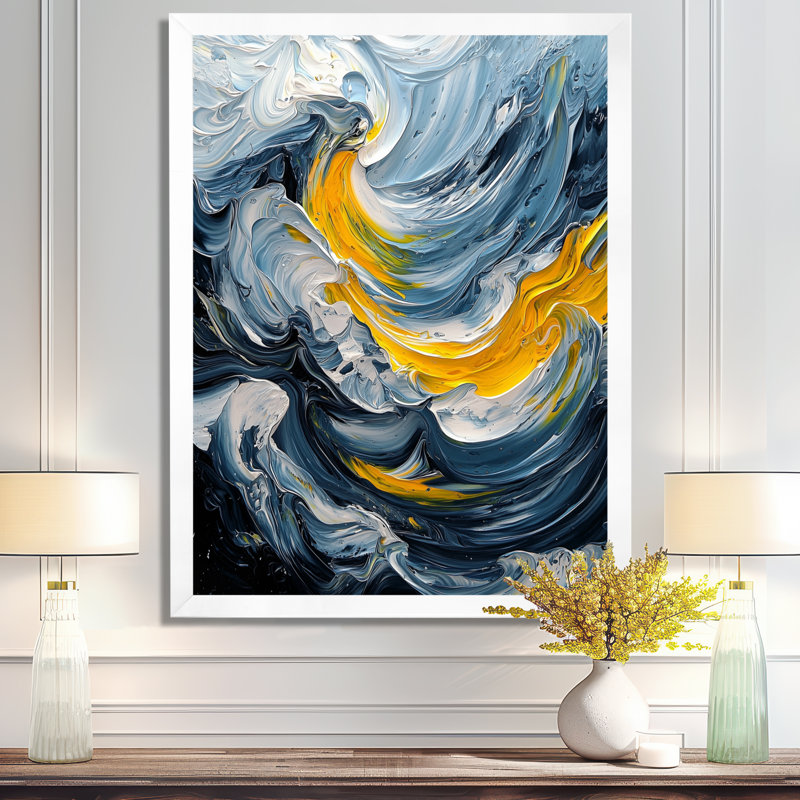 Nudd - Abstract Canvas Art Print, 40" H x 30" W, Single Picture Framed Print, White