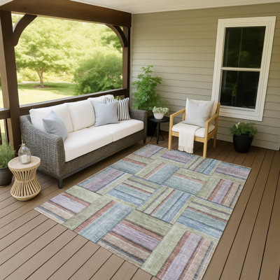 Machine Washable Indoor/Outdoor Jeffery ACN2285 Geometric Rug