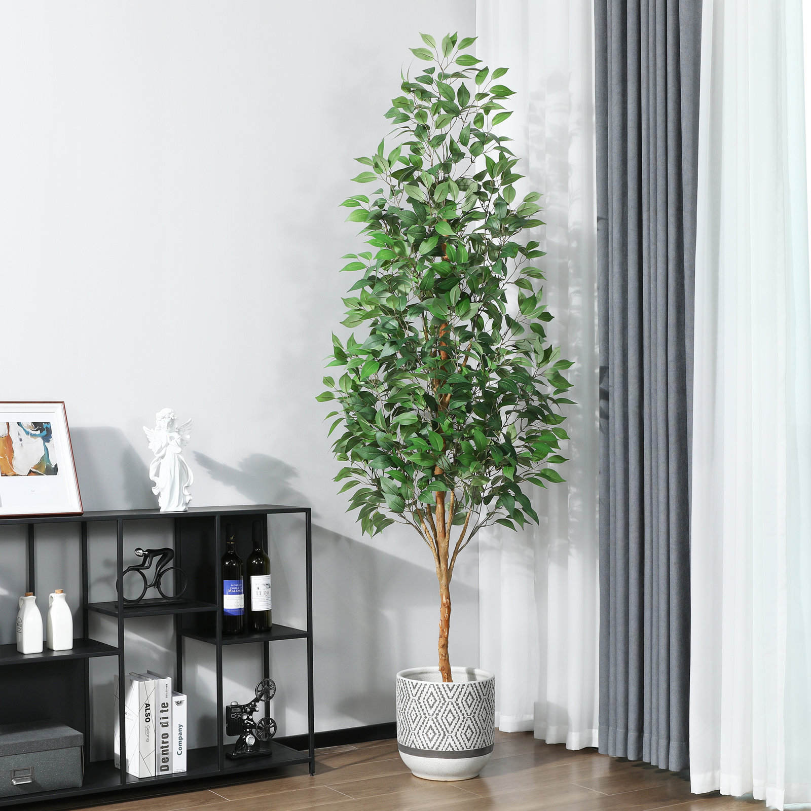 Adcock Ficus Tree in Pot, 82" H x 20" W x 20" D