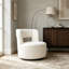 Swivel Barrel Chair with Soft Teddy Fabric