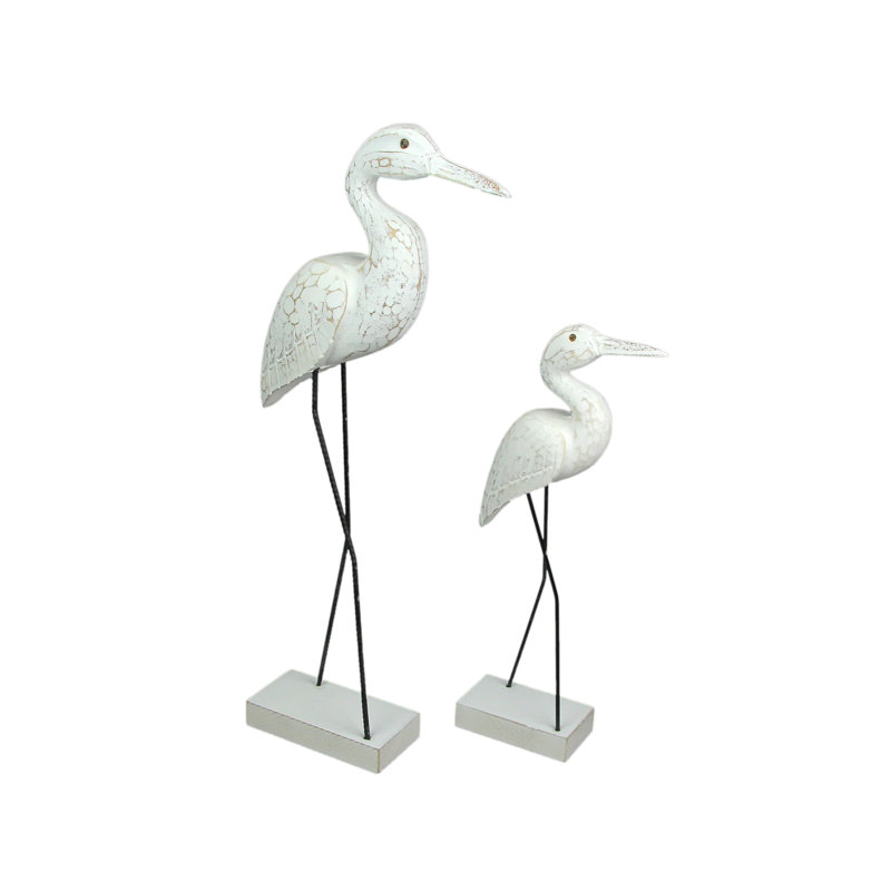 Ensemble de 2 statues aigrettes Houten