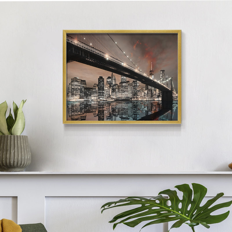 NYC Reflection -Framed Print - Restickable, 8" H x 10" W