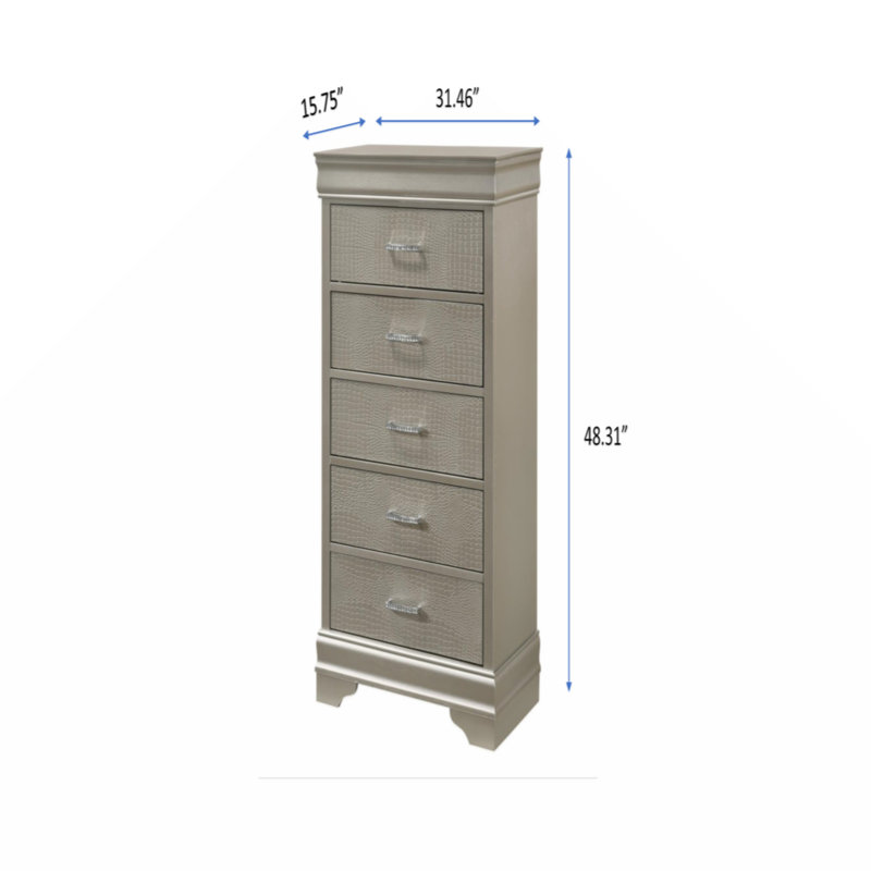 Mobilier de chambre à coucher 5 tiroirs 5 pièces