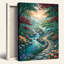 Ensemble de 1 tableau sur toile « Ruisseau forestier »-129057274-129057275