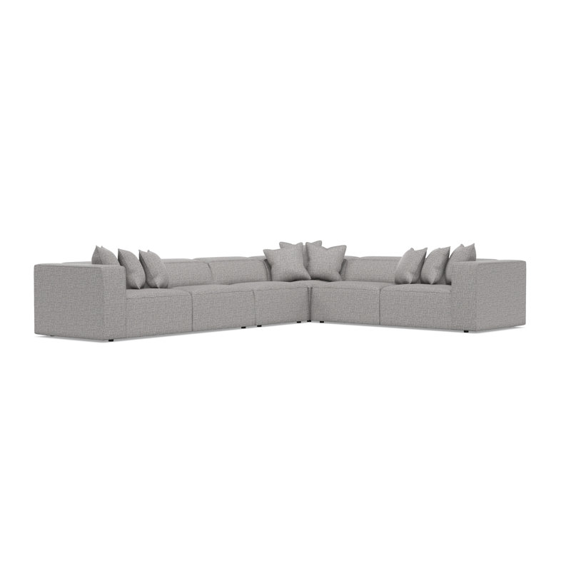 Bernhardt Bliss 4-Piece Fabric Sectional, 28" H x 160.5" W x 123.5" D, Gray Polyester