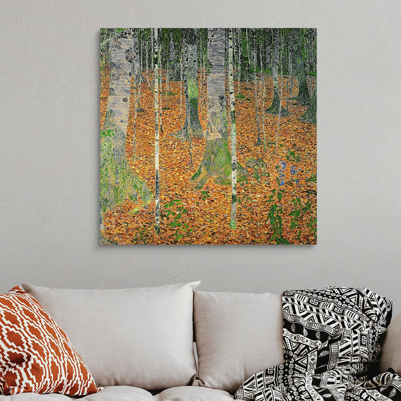«The Birch Wood, 1903» par Gustav Klimt, reproduction sur toile, Toile tendue, H 36 po x l 36 po x P 1,25 po
