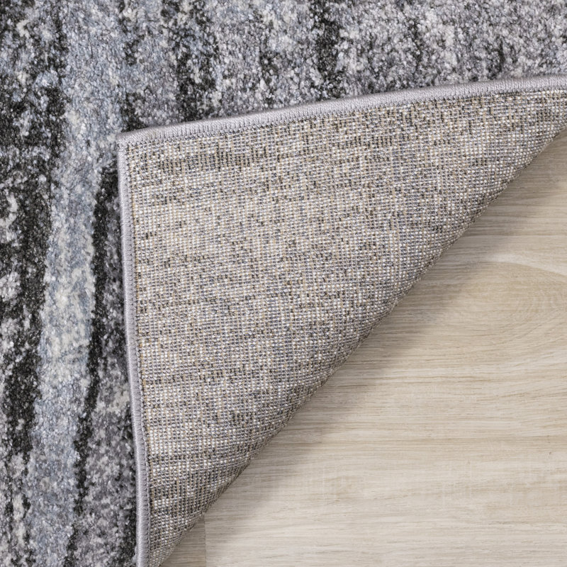 Menoher Neutral Modern Blue Gray Area Rug, Rectangle 2' x 3'7"