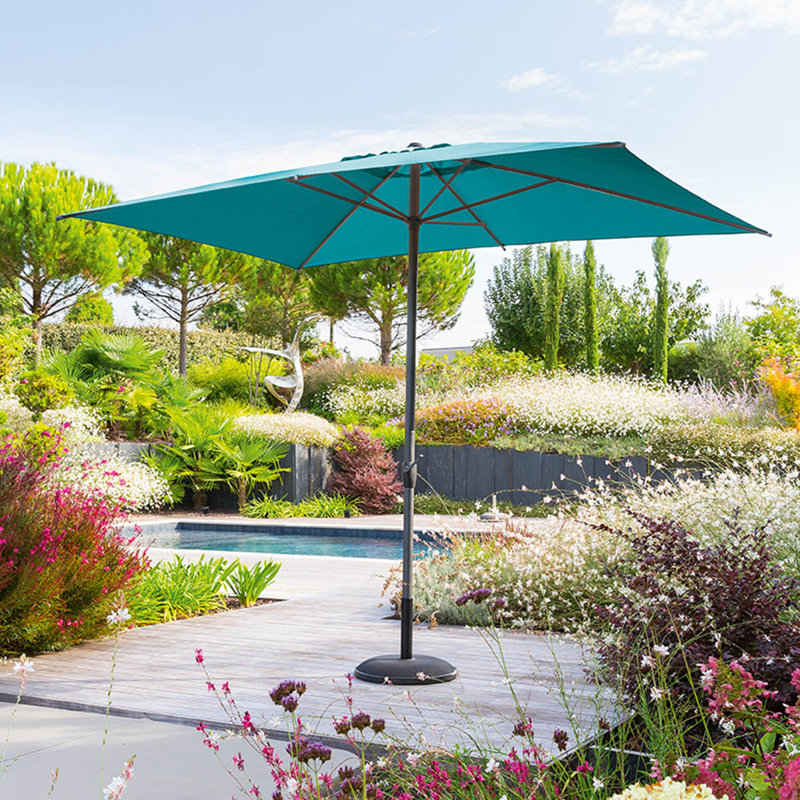 Ahnyah 300cm X 200cm Rectangular Tilt Parasol, Peacock Blue