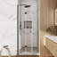 Porte de douche pliable sans cadre 86 cm (L) x 183 cm (H), alliage d'aluminium, verre trempé 6 mm.