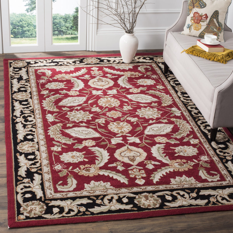 Handmade Red Synthetic Reversible Rectangular 6' x 9' Rug