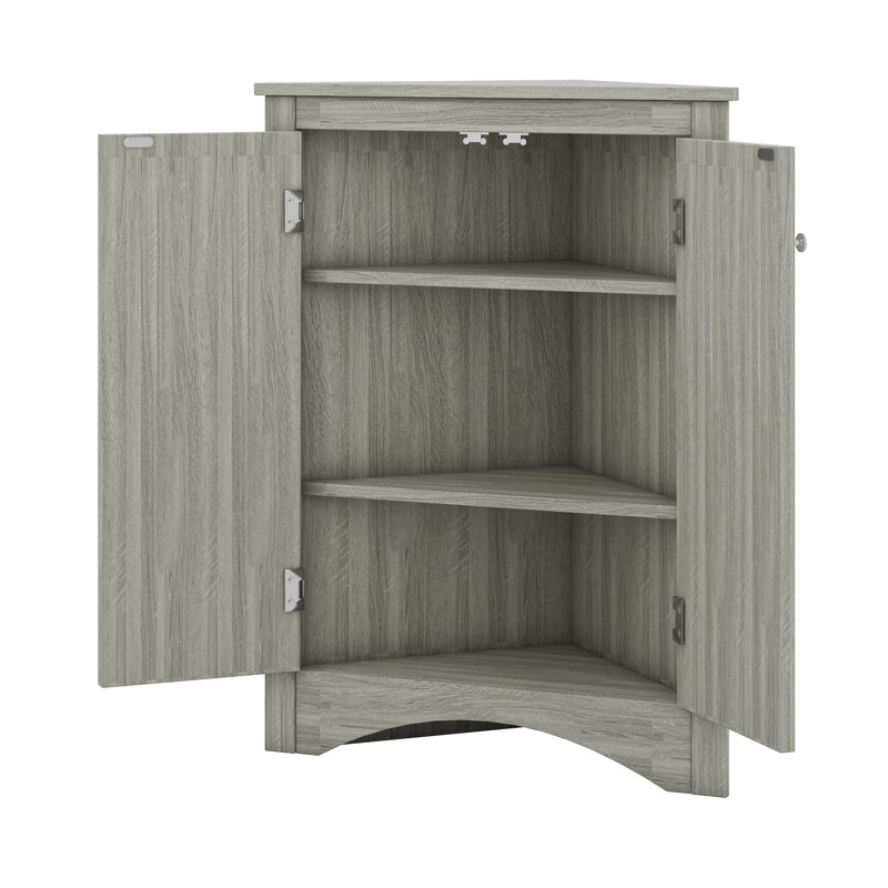 Armoire d'angle avec tablettes et portes réglables, Chêne