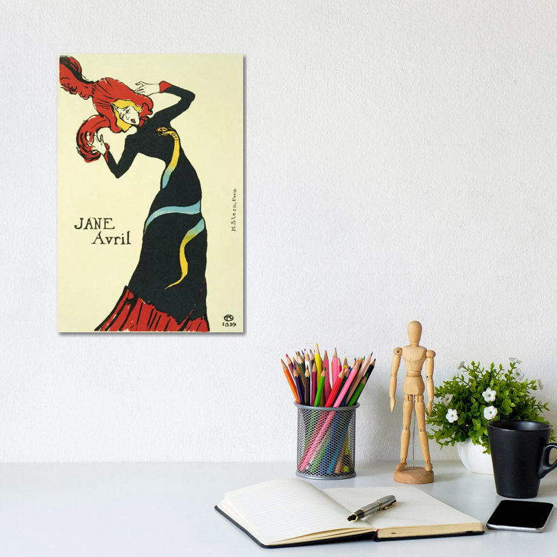 Jane Avril Vintage Poster by Henri De Toulouse-Lautrec - Wrapped Canvas Print, 20.32 cm H x 30.48 cm W