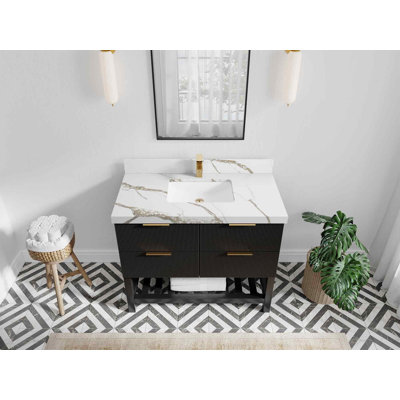42'' Single Bathroom Vanity with Quartz Top