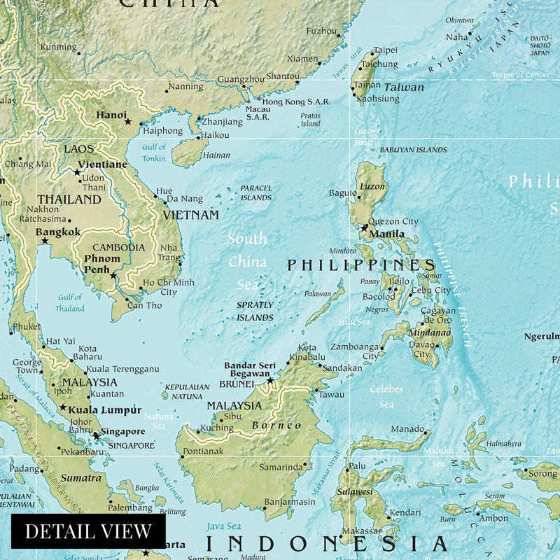 «2021 Southeast Asia Map - South East Asia Wall Map - SE Asia Map Print - Map of Southeast Asia, affiche d'art mural
