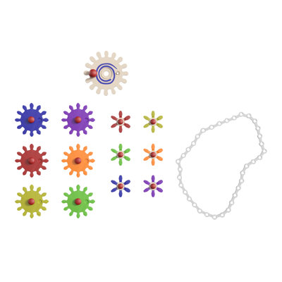 Bright Beginnings Commercial Grade 79 Piece Chain and Gears Accessory Set for Modular STEAM Wall Systems (Not Included)