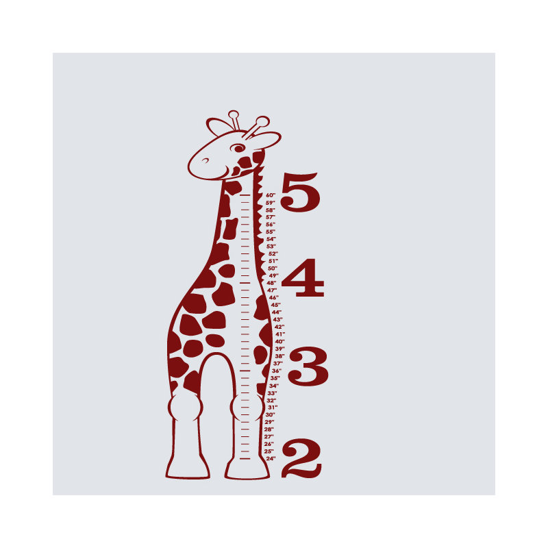 Décalcomanie murale « giraffe growth chart », Canneberge