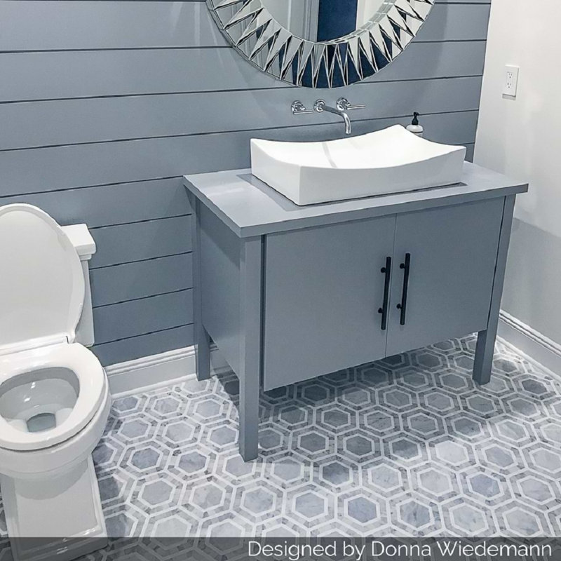 Nova 6" Hexagon Polished Marble Mosaic Tile, Lynx