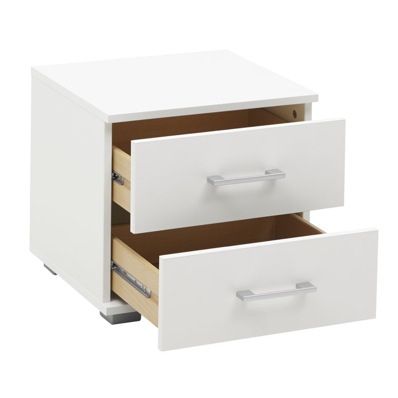 Foltz 41cm W Manufactured Wood Bedside Table, White
