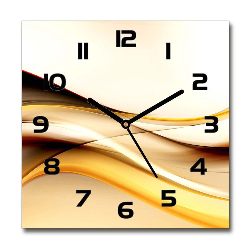Idala Glass Wall Clock, Black/Yellow/Beige