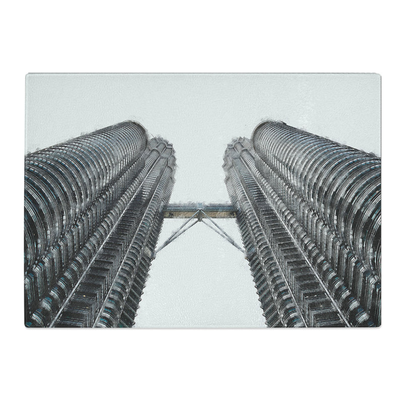 Tempered Glass Petronas Twin Towers Chopping Board, 20 cm x 28.5 cm