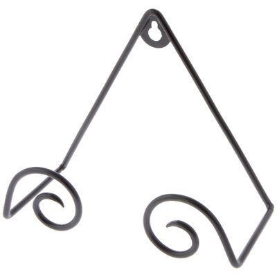 Orania Black Wrought Iron Wall Mountable Tray or Platter Display Holder, 6.25" H x 7.5" W x 3.5" D